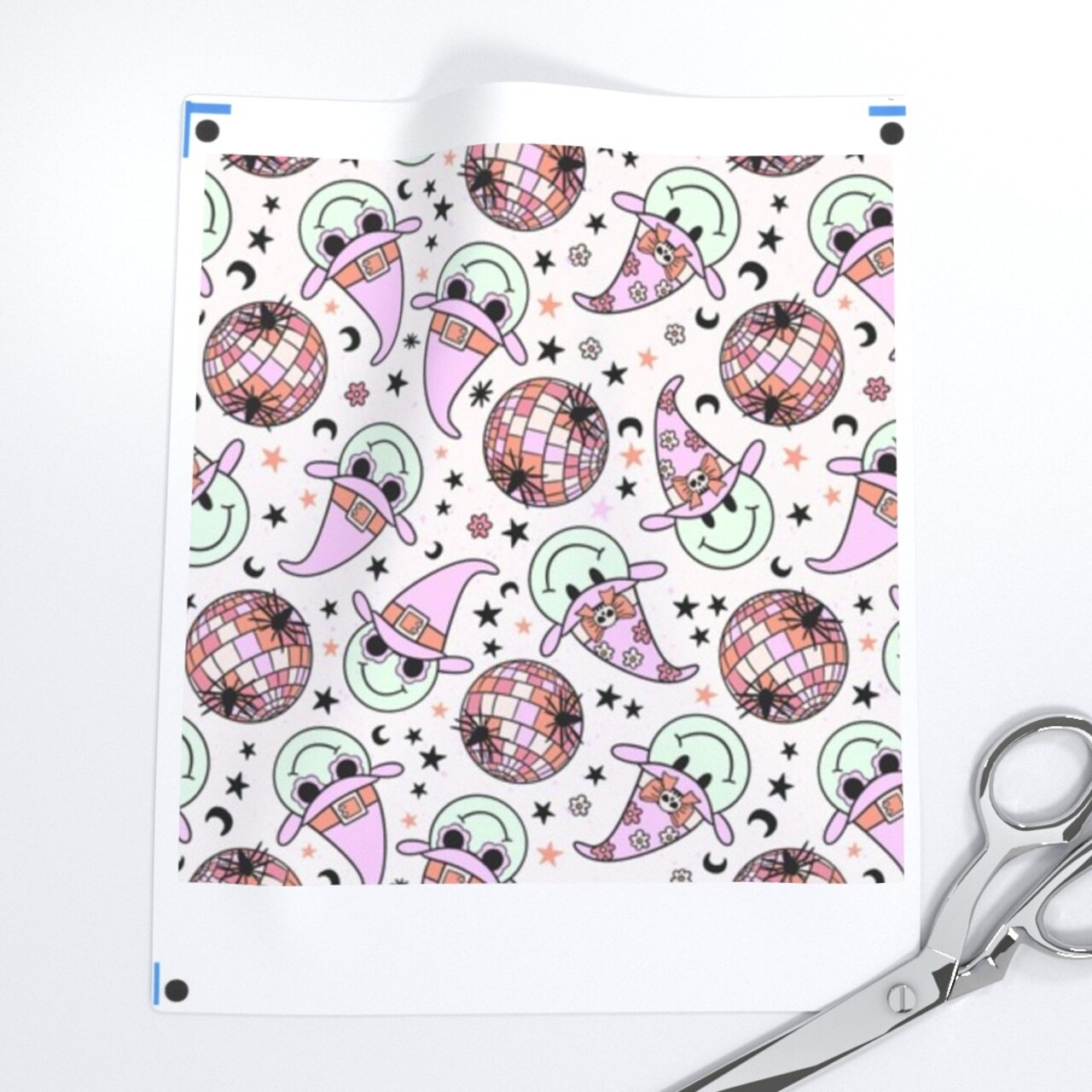 Witchy Halloween Disco Custom Printed Fabric by Spoonflower Various Fabrics by the Yard or Fat Quarter 13134965